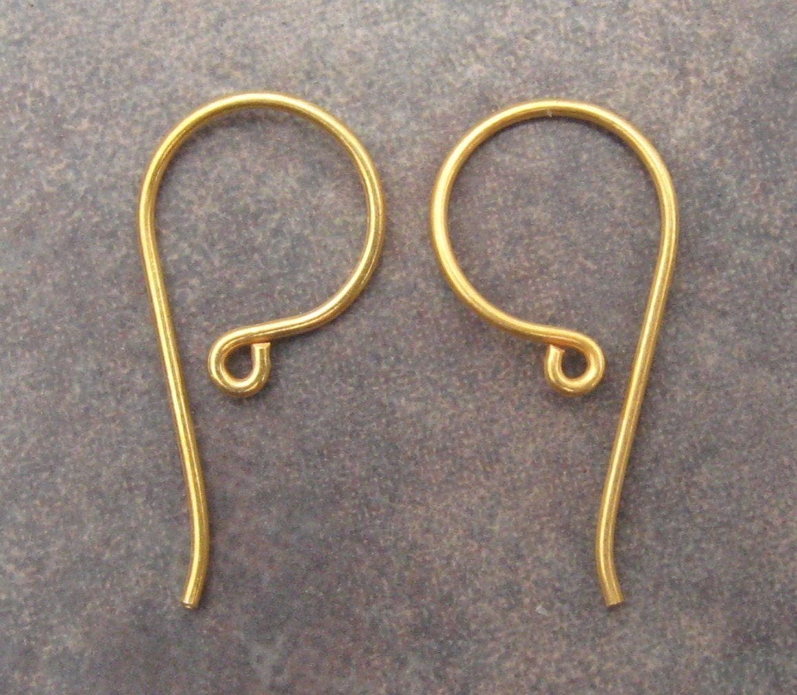 LOW SHIPPING 2 Vermeil Earwires With Hook - Shepherds Hook - 24 x 12mm