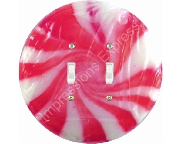 Peppermint Candy Double Toggle Switch Plate Cover
