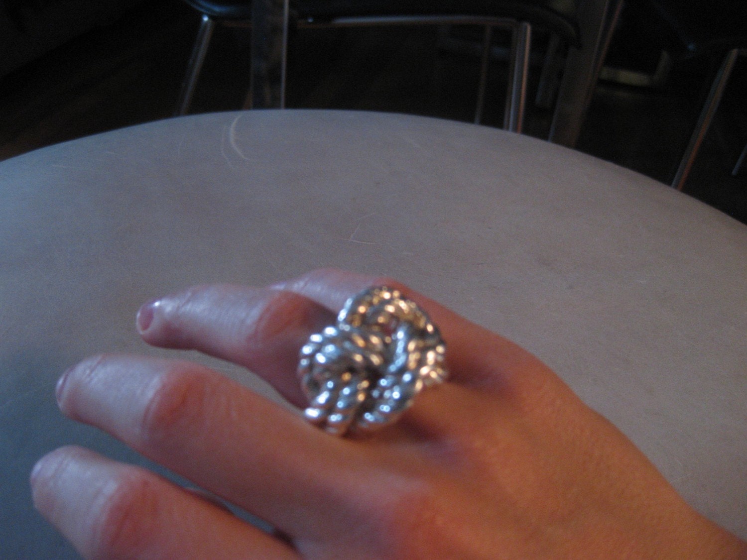 RESERVED - Beautiful silver electroform nautical rope ring