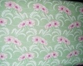 ON SALE  RJR Bungalow 6051-3 Sage green with pink poppy, one yard