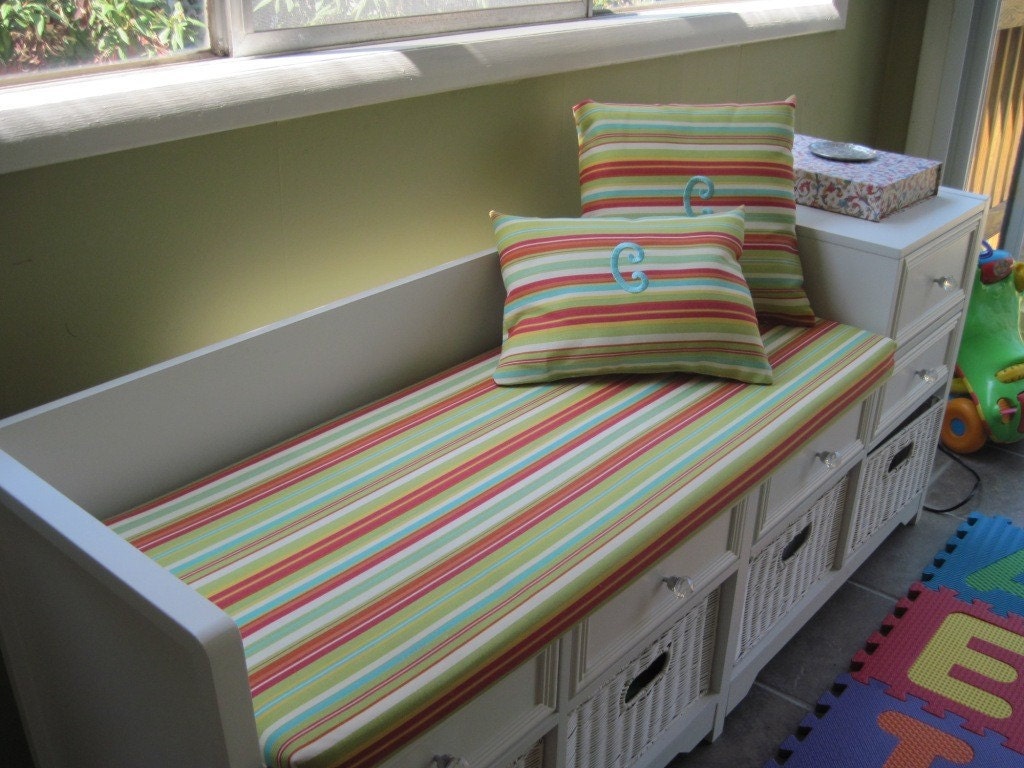 Custom Made Bench Cushion and Pillows Indoor or Outdoor