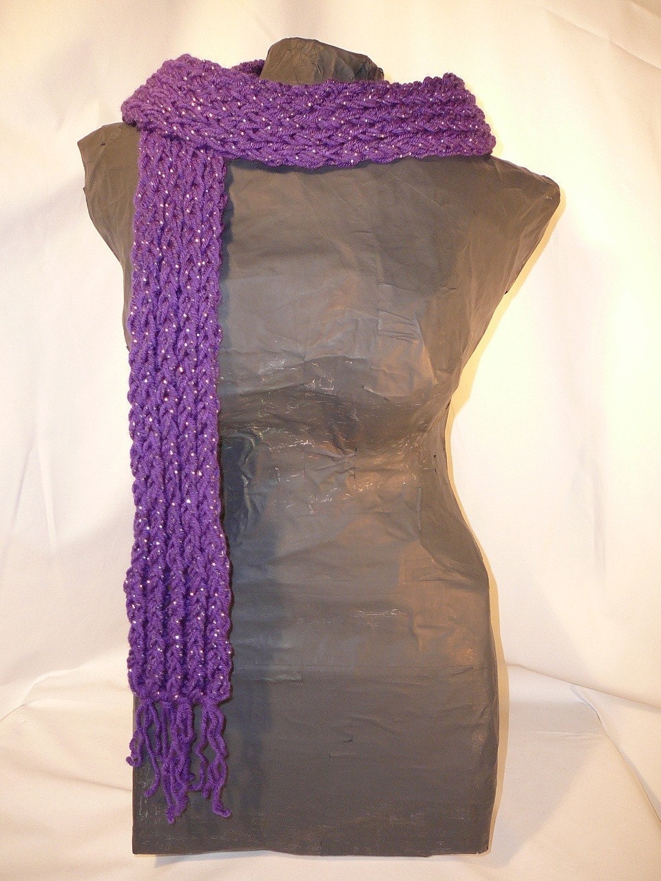 Purple silver sparkle scarf