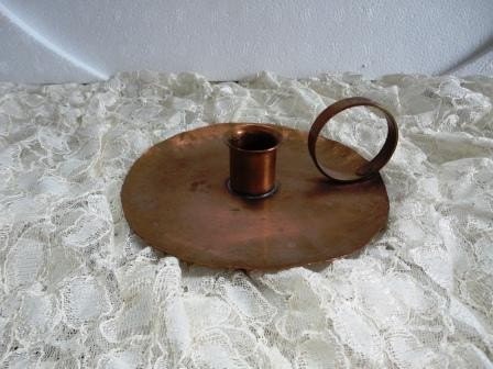 Candlestick hammered  stickley copper