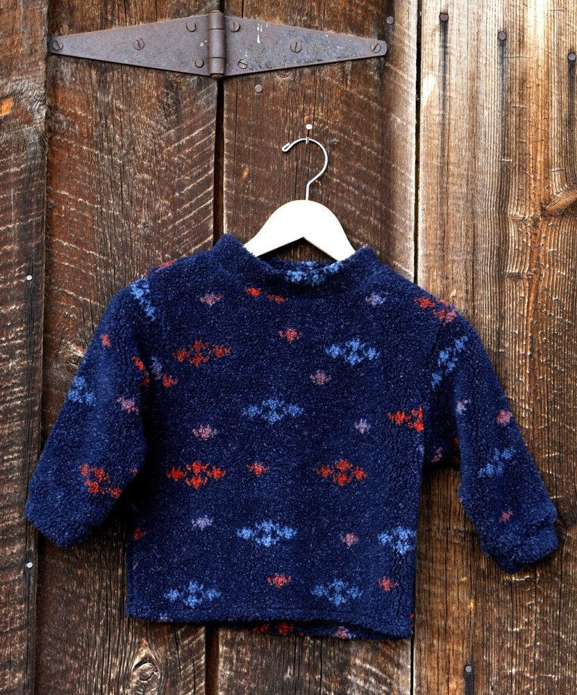 Boys Navy Tweed Berber Fleece Pullover