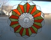 An Americana Plate Tequilla Sunrise in Stained Glass