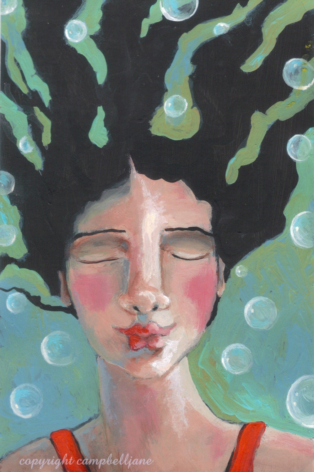 Sink or Swim Little Swimmer 4 x 6 Signed Print