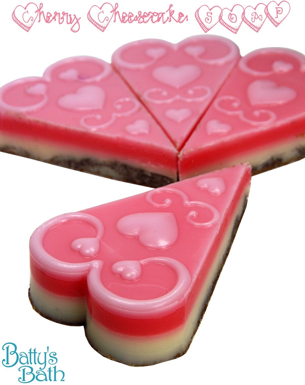 Cherry Cheesecake Shea Butter Soap Slice - Limited Edition Release for Valentine's Day