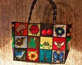 Vintage Needle Point Bag Purse Handmade
