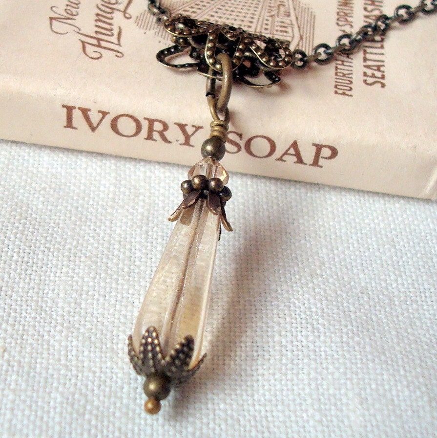 Golden Lantern Vintage Inspired, Neo Victorian Antiqued Brass Necklace, 18"