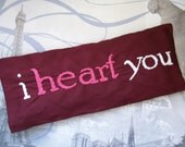 Valentines Gift for Her  Lavender and Flaxseed Eye Pillow with Hand Embroidery