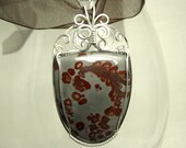 Chohua Jasper Cabochon Wire Wrapped Pendant
