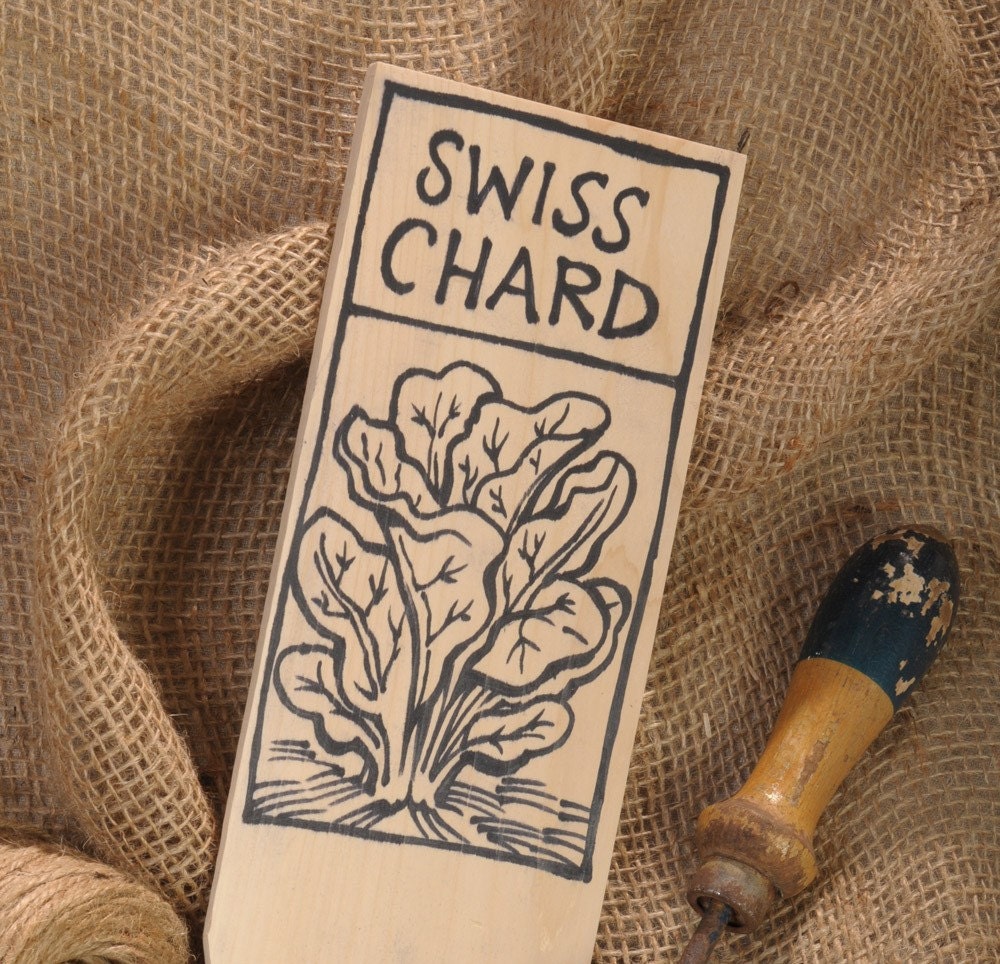 Hand-DRAWN Garden Marker for Swiss Chard