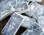 24 Assorted DIY Coloring Book Altered Art Mixed Media Domino Pendant