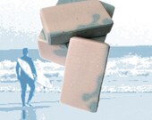 Man Gift - Surfer Dude Soap for the man - clean crisp subtle scent - blue waves over sand in color - Surf's Up
