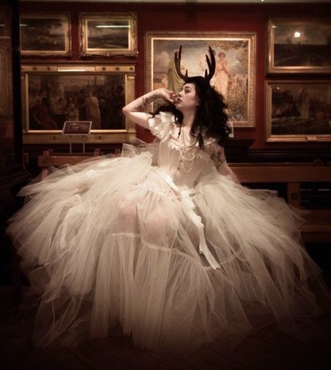 Burlesque Tulle Wedding Bridal Bustle Skirt Steampunk Victorian LOVE AMONG The RUINS by Lovechild Boudoir