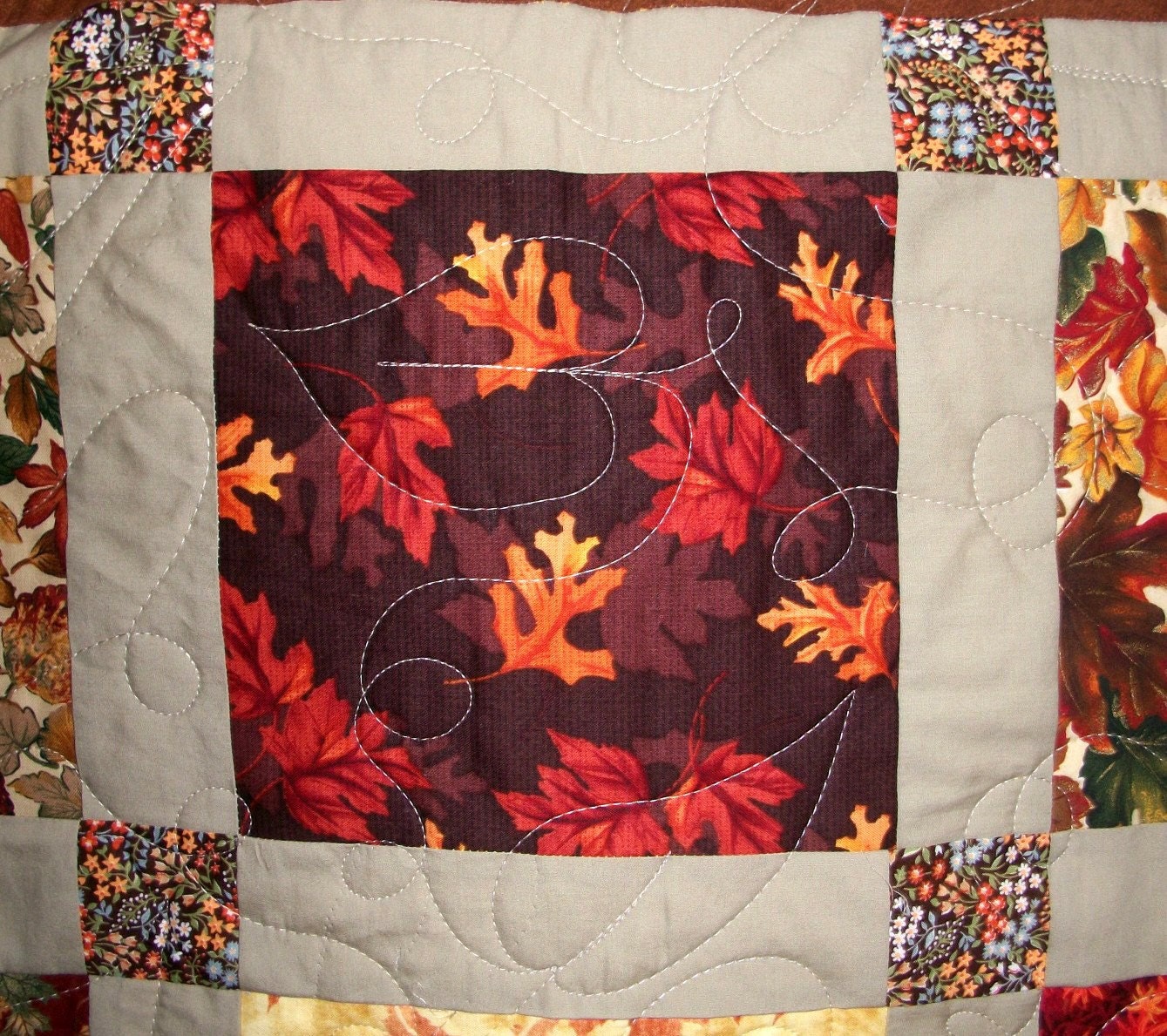 Leaves Lap Quilt  42 inches Square