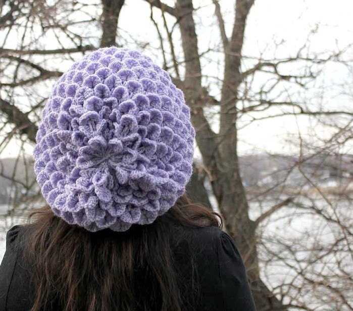 Crocodile Stitch Slouchy Beret - Crochet Pattern PDF (Permission to Sell Finished Items)