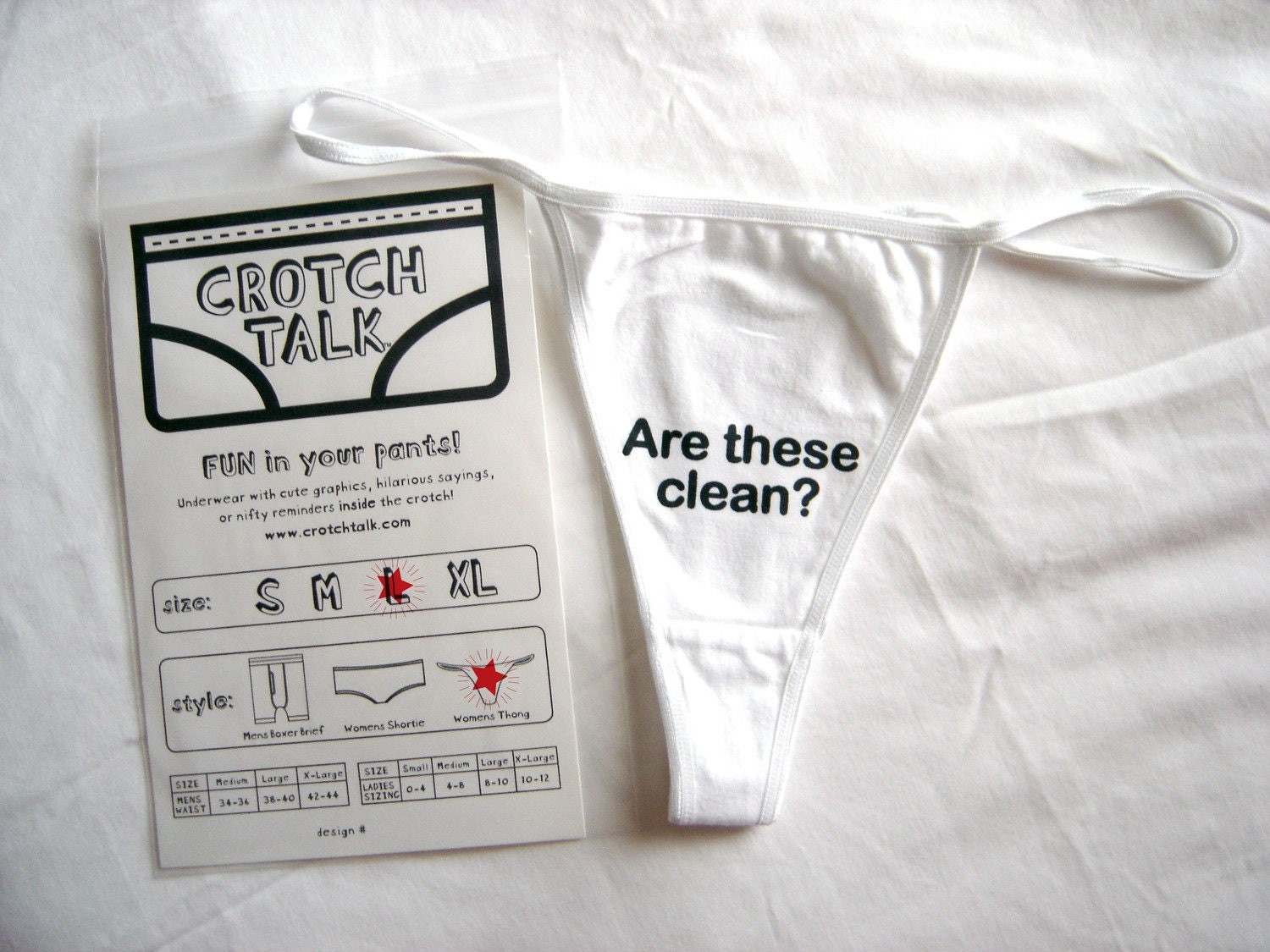 Are these clean undie (womens, large, thong style)
