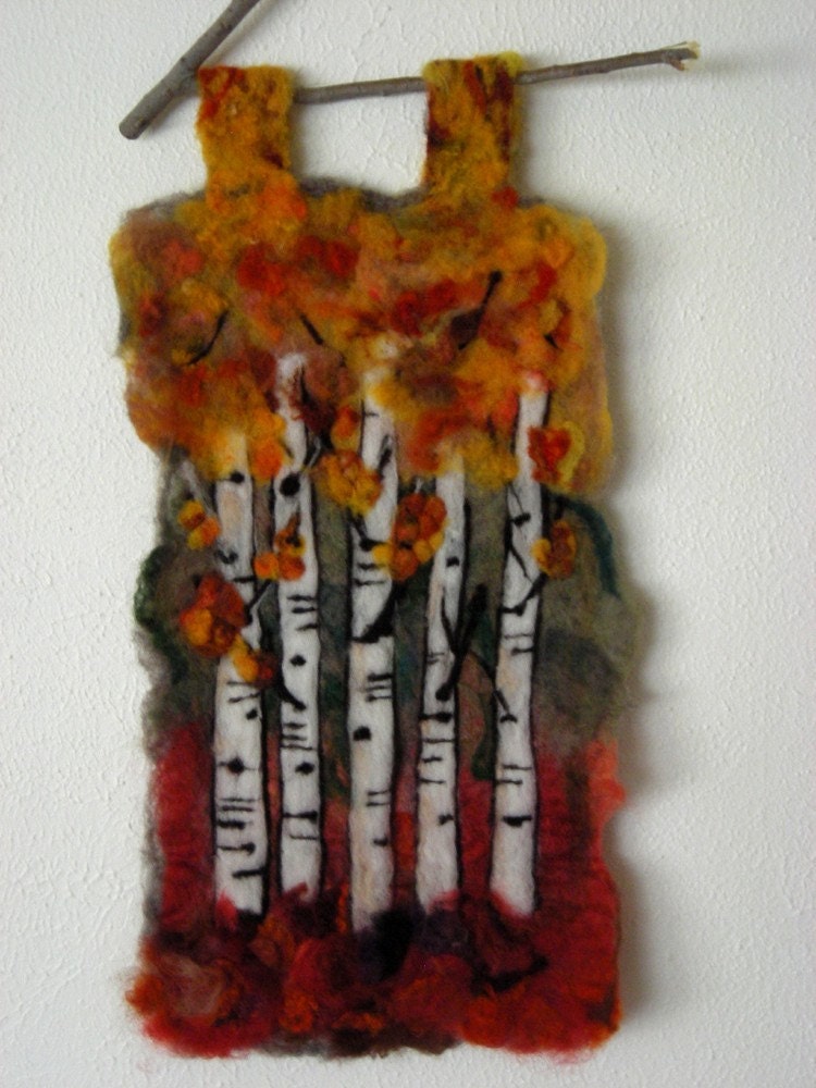 5 Aspens Tapestry - felted- small