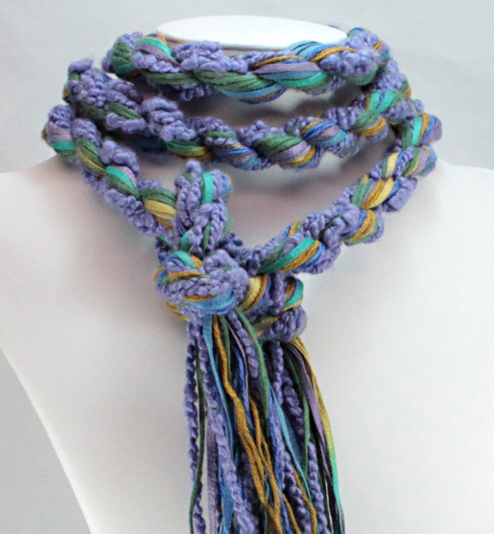 EcoCessory Skinny Scarf - Northern Lights - Super Long - Organic Cotton, Bamboo and Soy