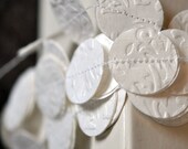 Damask Embossed White Paper Garland
