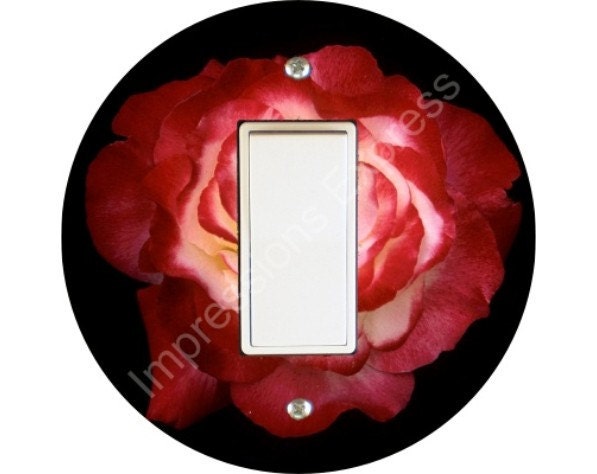 Red Rose Flower Decora Rocker Switch Plate Cover