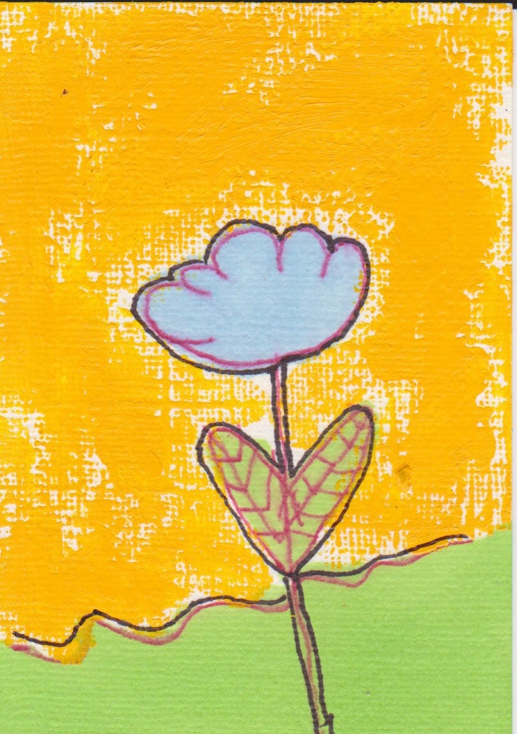 A Single Blue Flower - Fine Art ACEO