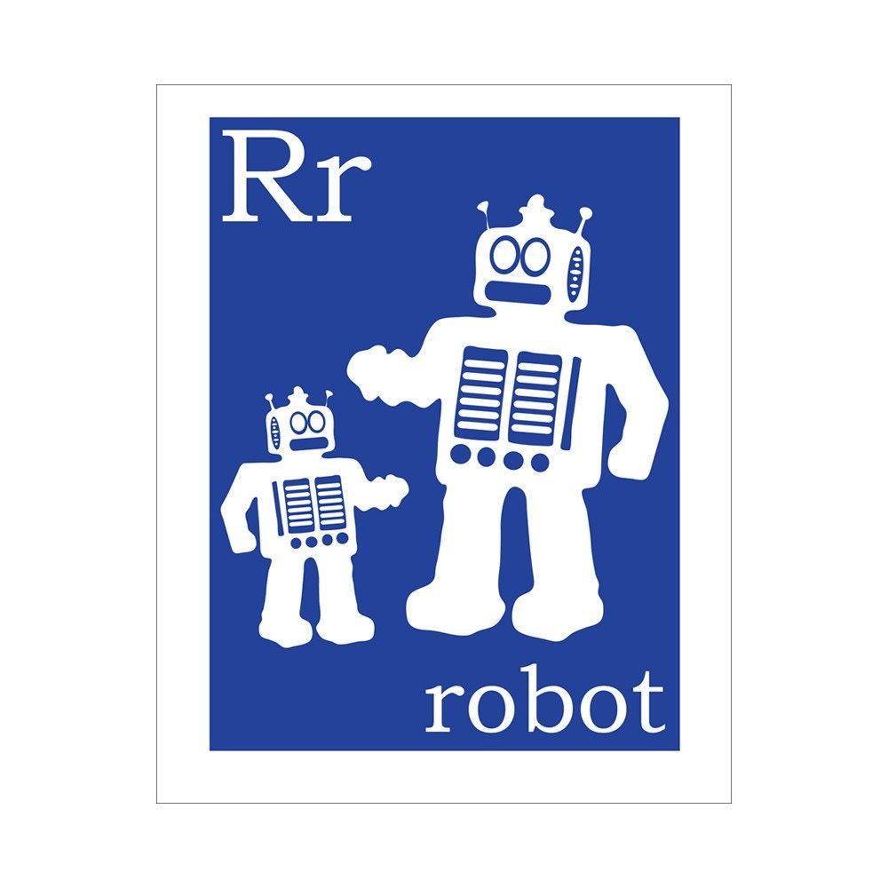 R is for Robot 8x10 print by Finny and Zook
