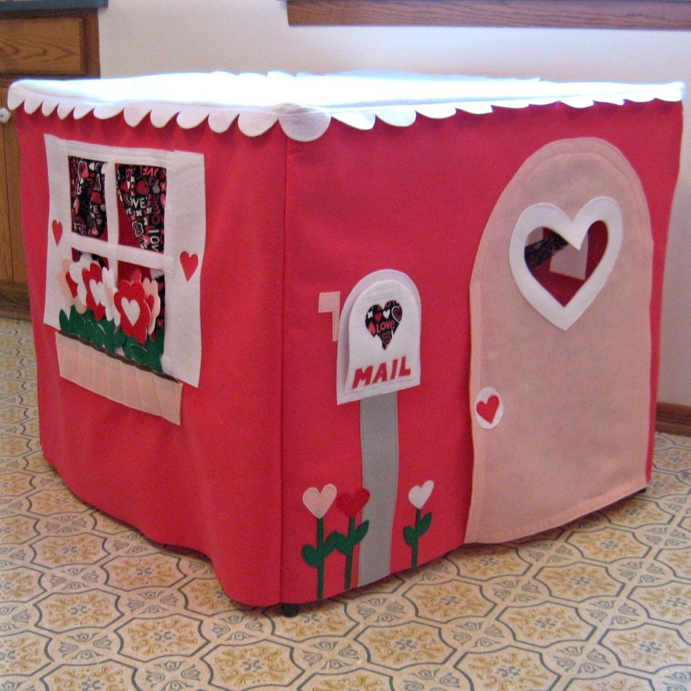 Immediate Shipping, Valentine Happy Heart Card Table Playhouse, Fits Your 34" Table