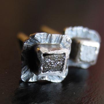 Square Raw Conflict Free Diamond Earrings