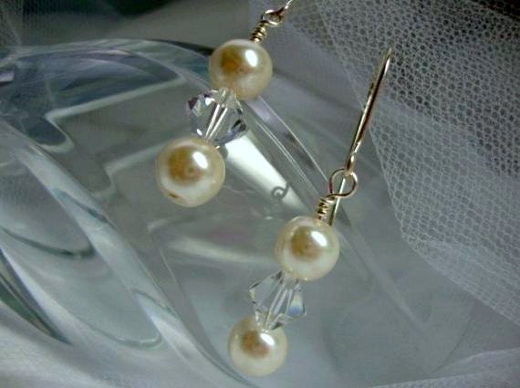 So Elegant Pearls and Crystal Earrings