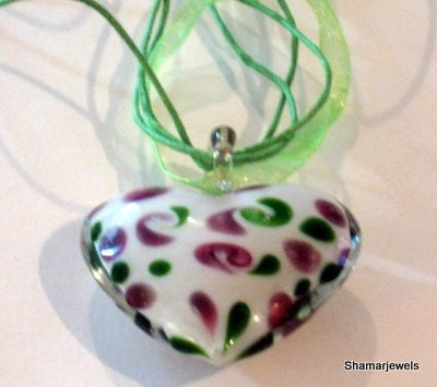 Murano Italian Blown Glass Heart for Valentines Easter Spring or Just Because