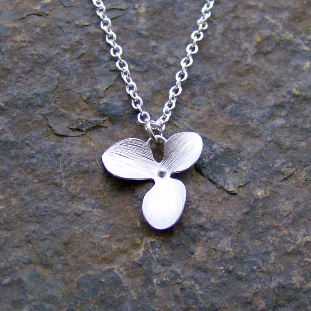 Three Petal Orchid Flower Necklace
