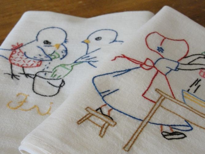 Vintage Days of the Week Tea Towels