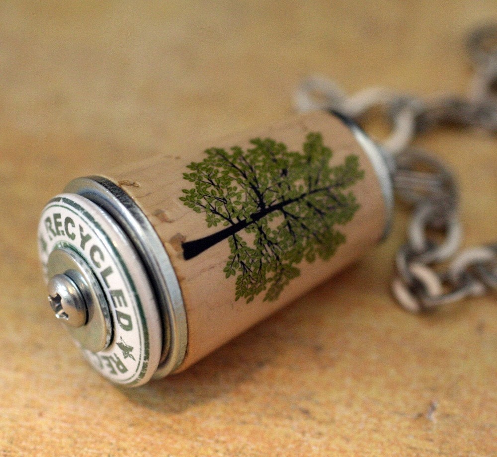 TREE Hugger Necklace - Recycled Cork Jewelry by Uncorked - Bib Style