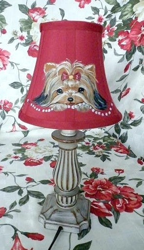Lamp Hand Painted Custom Breed Dog Art