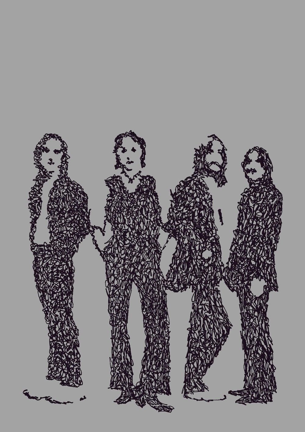Los Escarabajos - Scribblegraph Art Postcard
