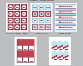 VINTAGE TRAIN Birthday Party - Coordinating Train Printables -  Customized Printable Package