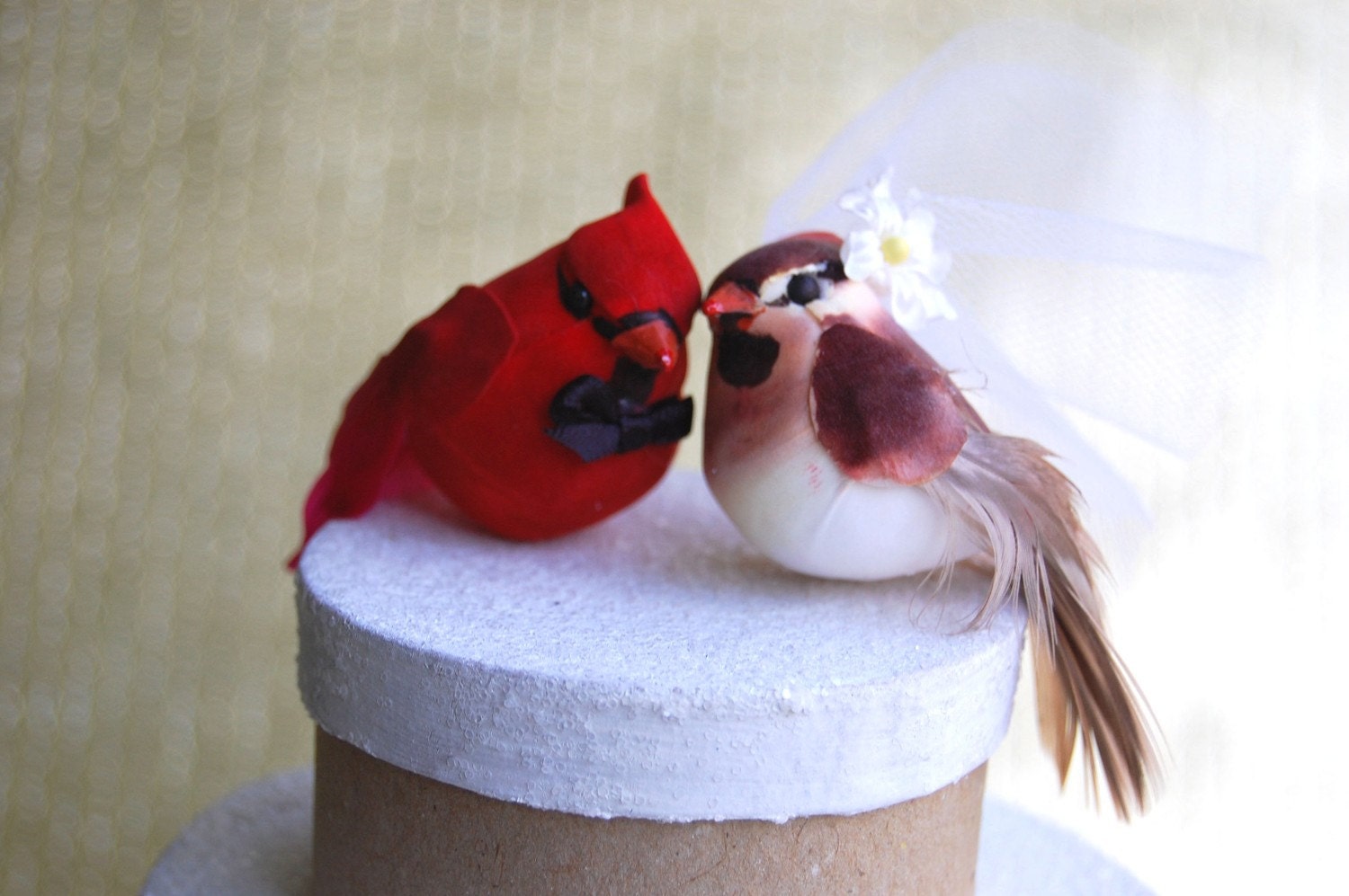 Cardinal Birds Wedding Cake Topper