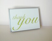 Thank You Cards - Folded Notecards - Lime Green Notes . Blank Greeting Cards . Set of 10 - fionadesigns