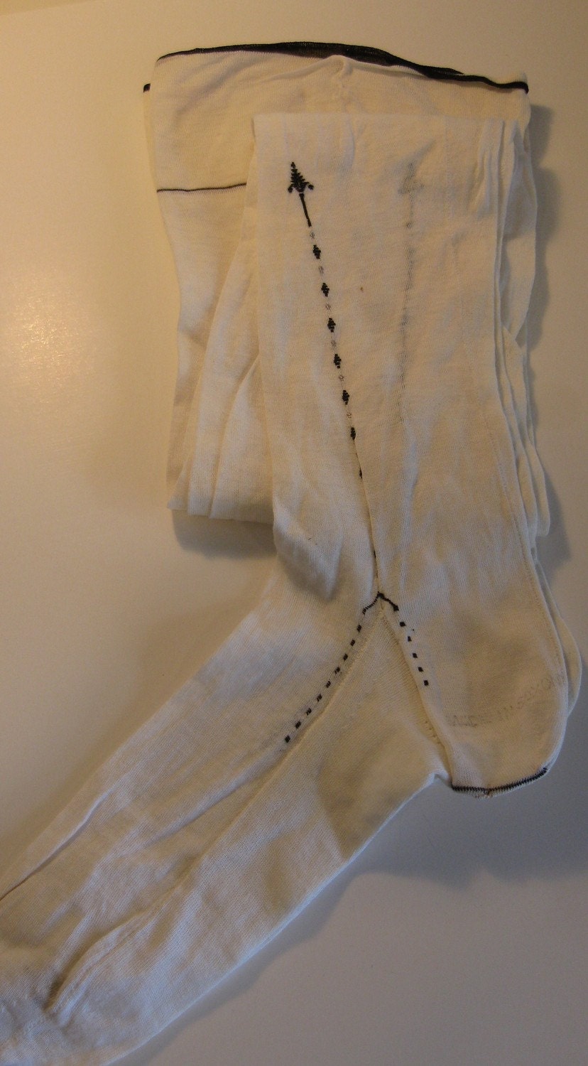 Antique Edwardian Embroidered Stockings
