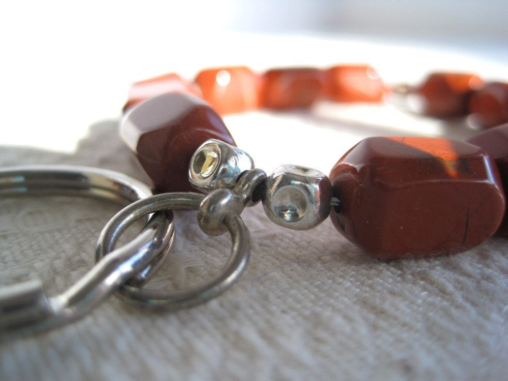 Red Jasper Nugget Key Ring