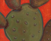 Cactus Fruit - Archival Print from Original Watercolor 6 x 6 inches with border