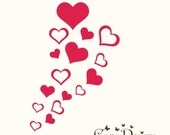 16 Hearts 5 sizes 2 designs - Valentine's Vinyl Decals Stikers For Walls, Windows, Glass, Cars, Mirrors and More