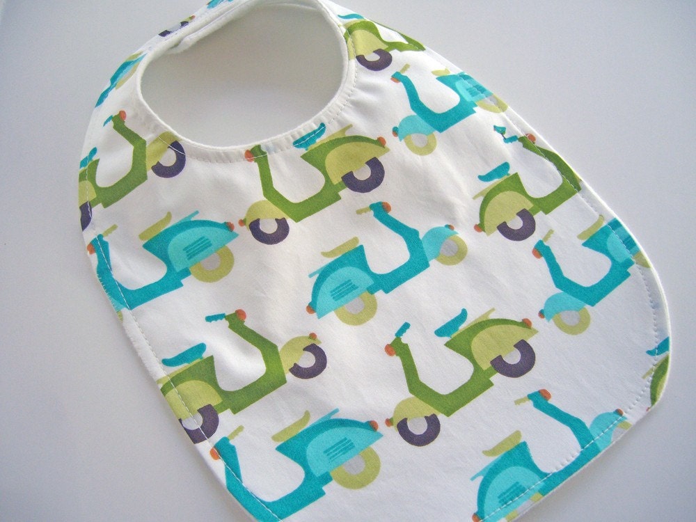 Organic Collection Baby/Toddler Bib - Blue Scooters