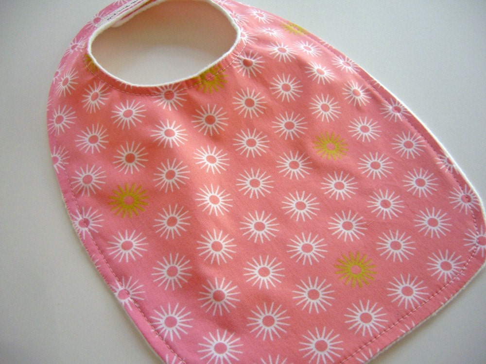 Organic Collection Baby/Toddler Bib-Pink Starburst