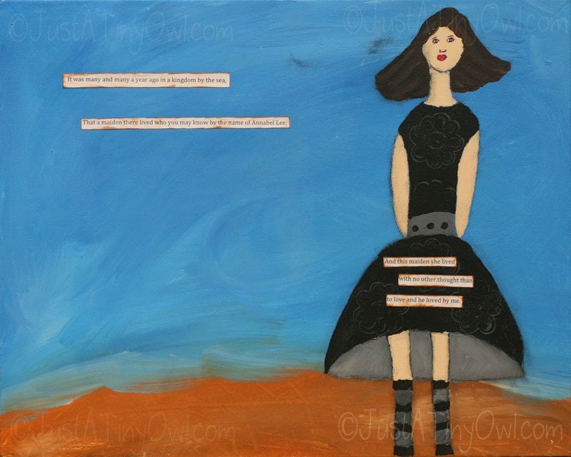 Annabel Lee Mixed Media Art Print 8x10