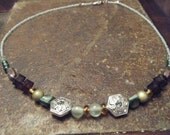 Green charm necklace