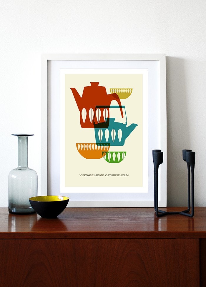 Cathrineholm poster print - Vintage home - Cathrineholm 1 - A3 Mid century modern kitchen home