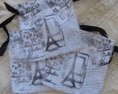 Gift Bags French Inspired Eiffel Tower  Set of 3 by My Broken Art on Etsy